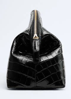 Croc-effect leather clutch bag — Black 8