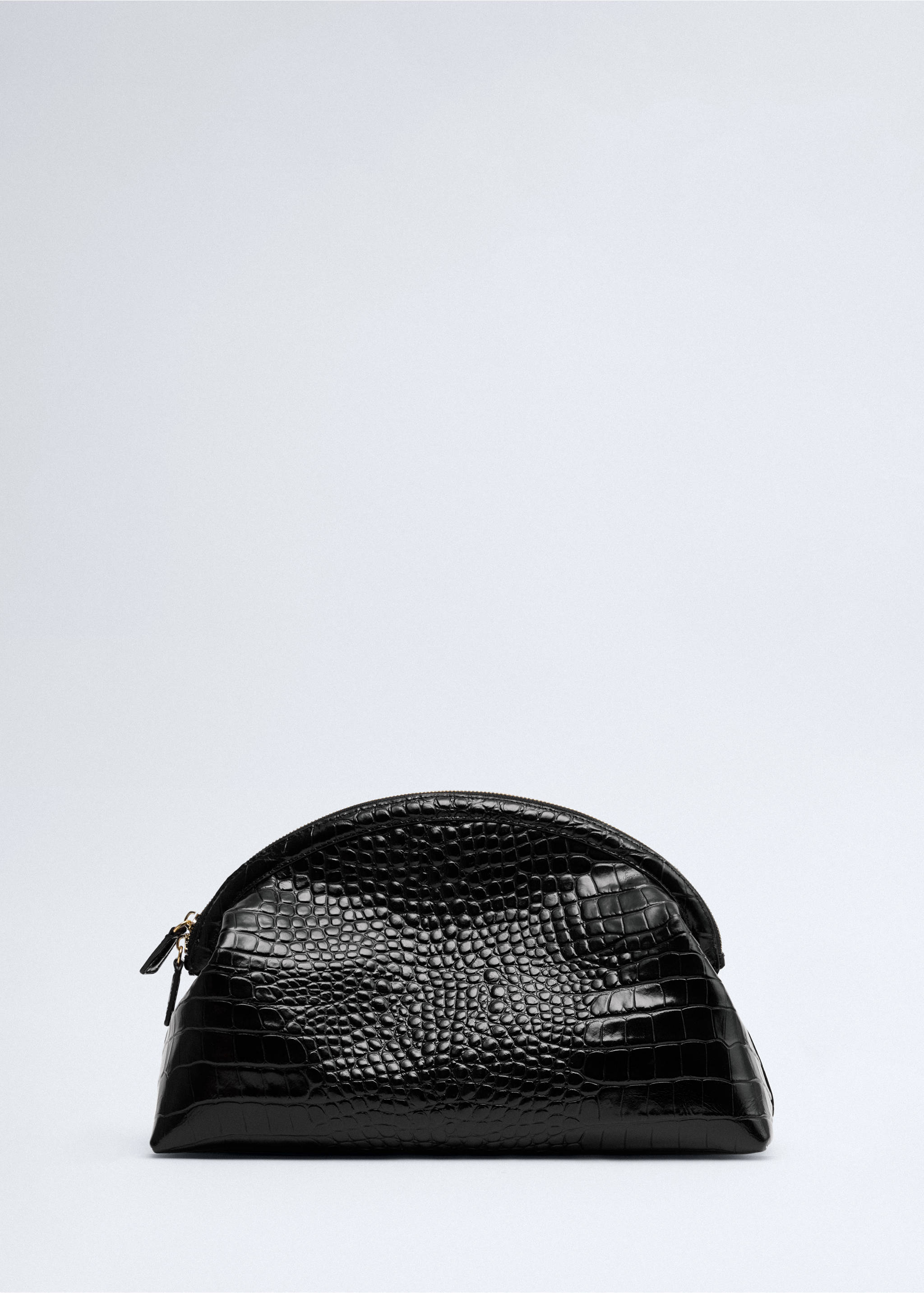 Croc-effect leather clutch bag - Article without model, Black. Ref: 37056362-00.