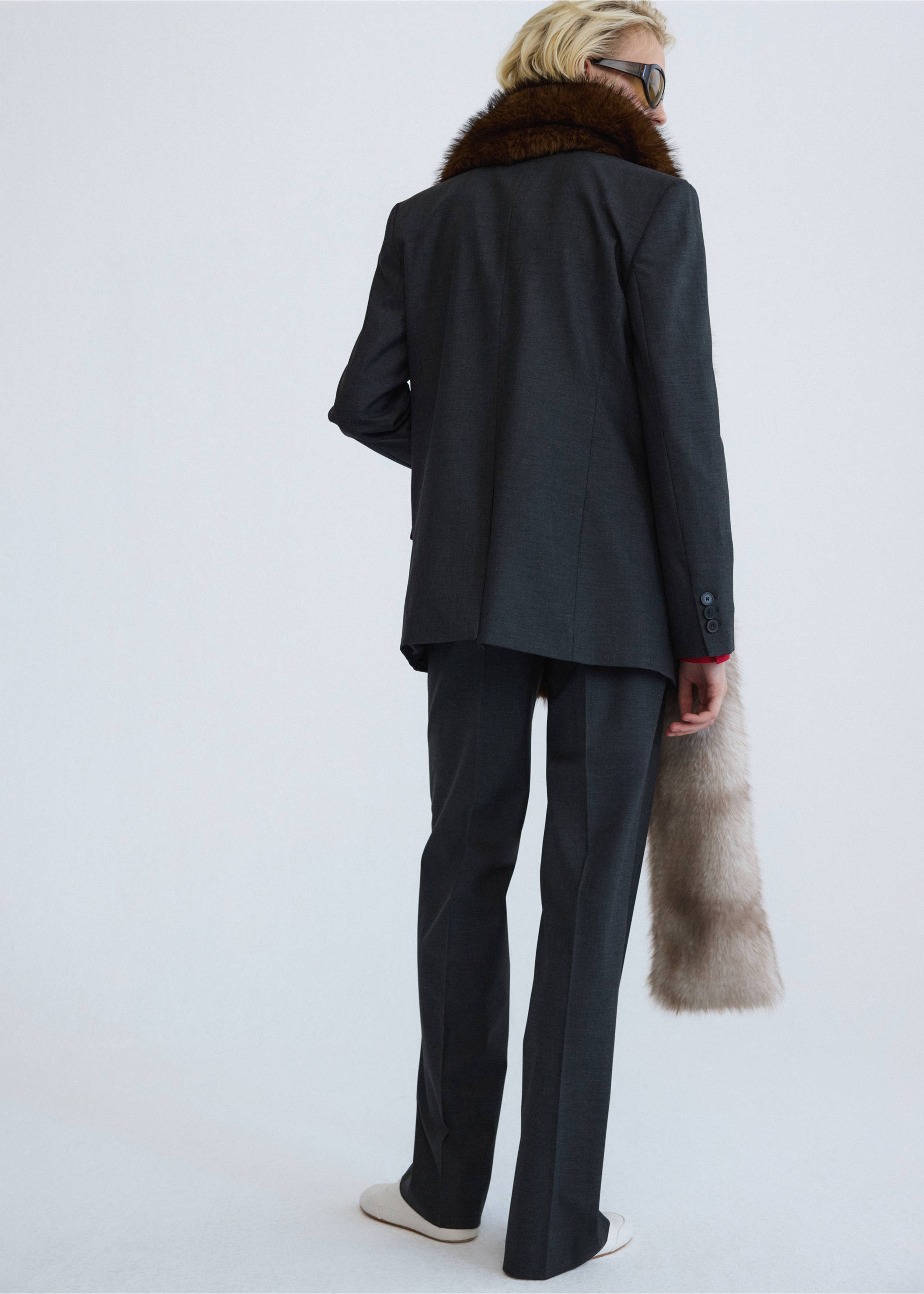 Wool suit blazer - Reverse of the article, Grey. Ref: 37056364-00.