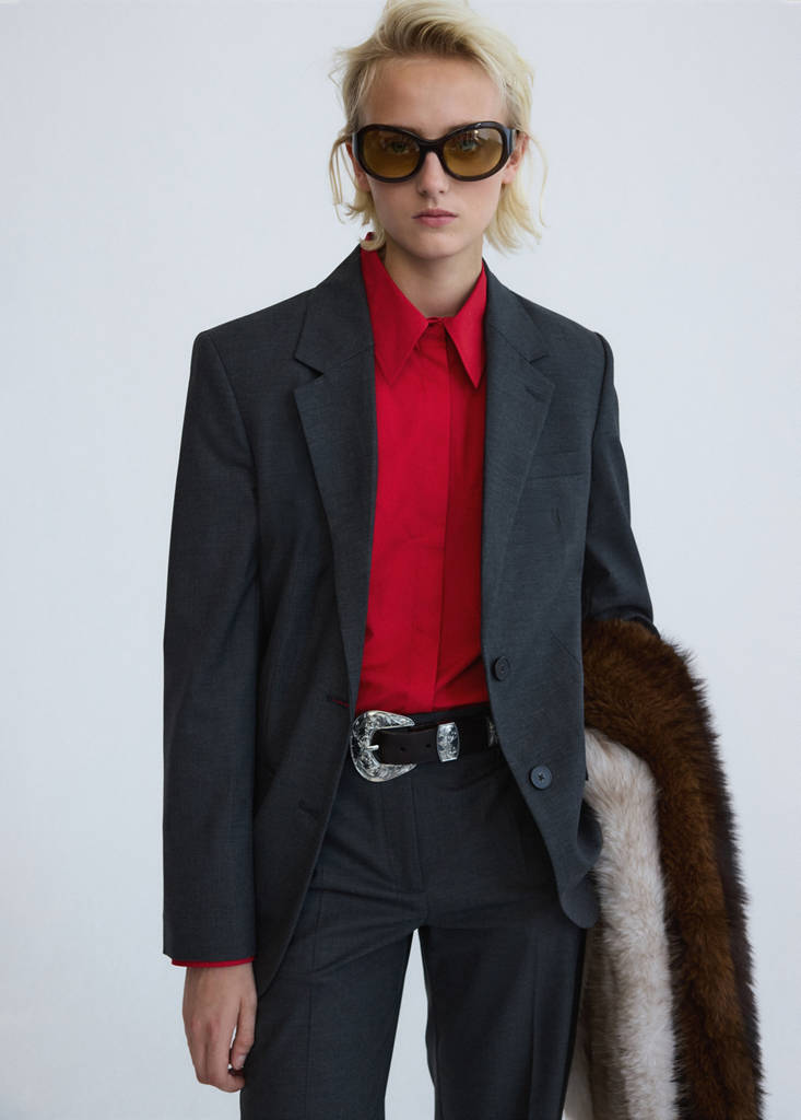 Wool suit blazer — Grey