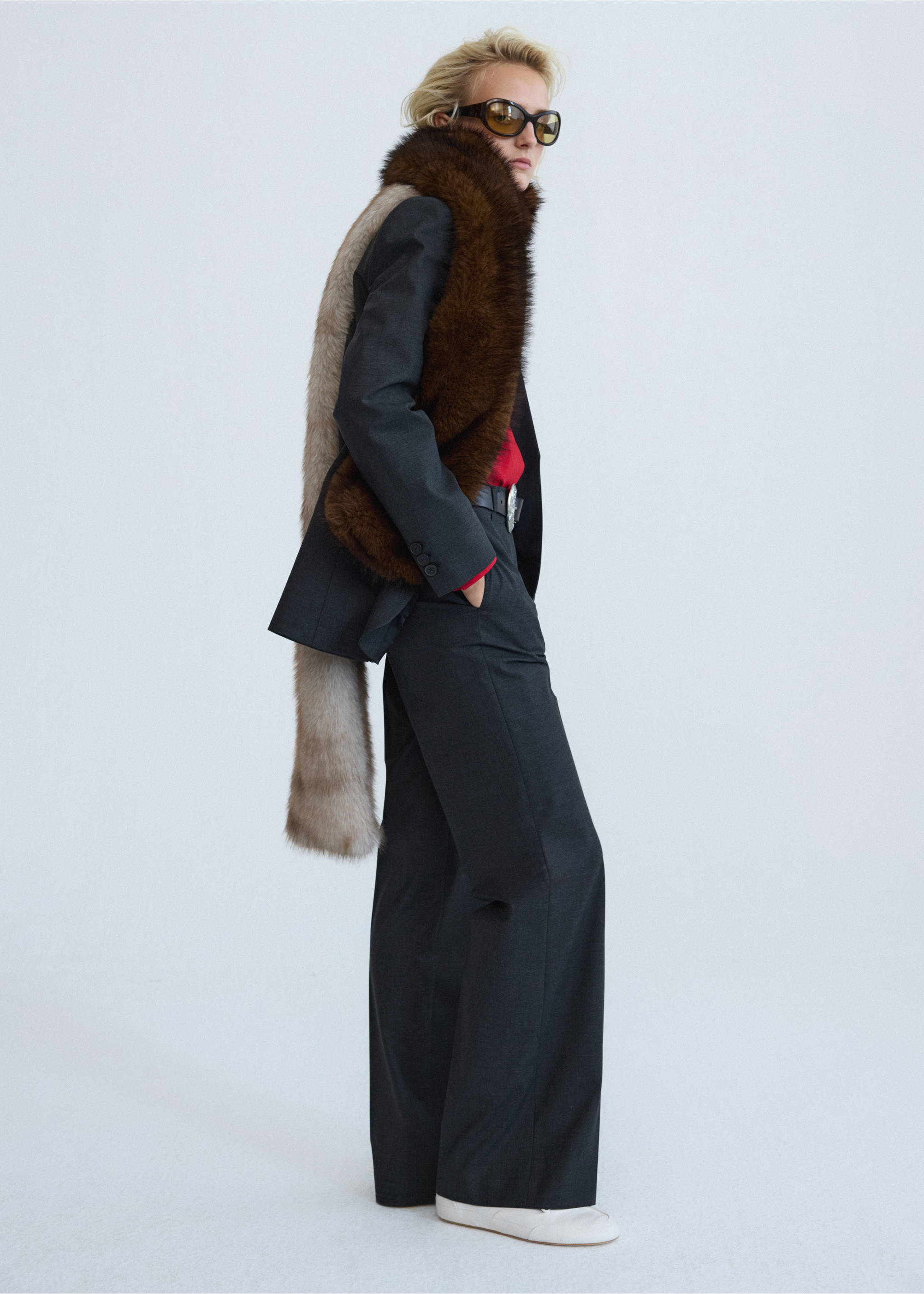 Wool suit blazer - Details of the article 3, Grey. Ref: 37056364-00.