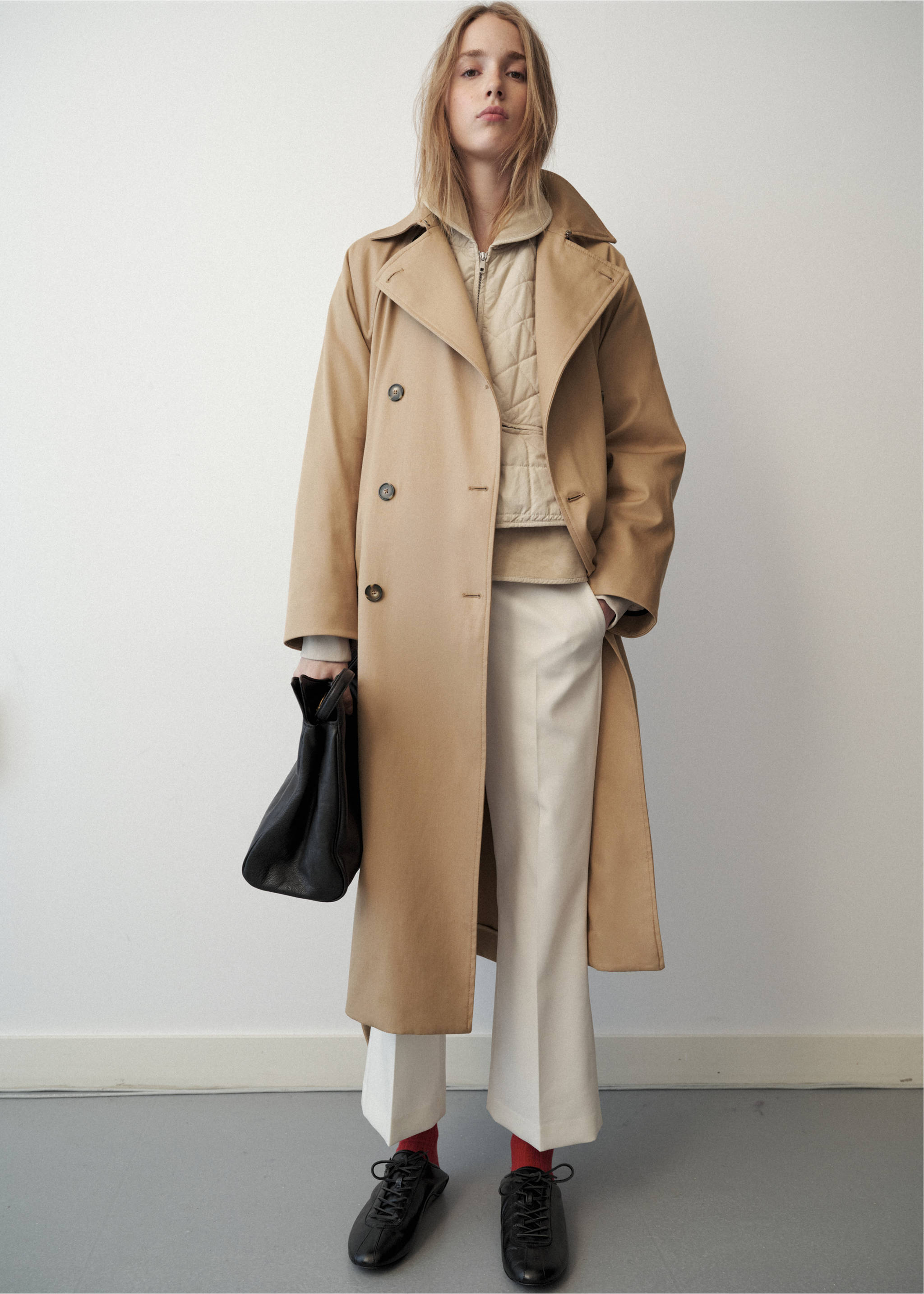 Cotton trench coat with belt - General plane, Beige. Ref: 37056366-00.