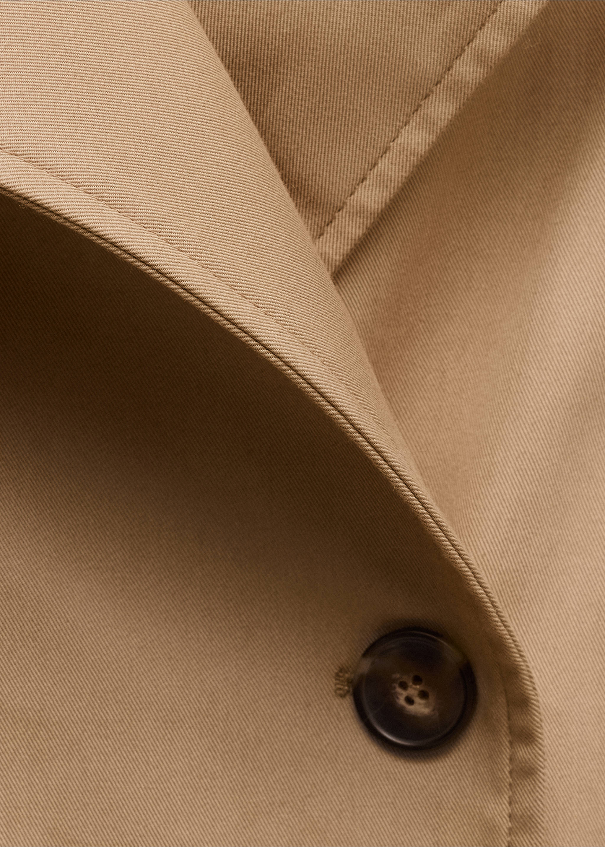 Long trench coat with belt - Details of the article 8, Beige. Ref: 37056366-00.