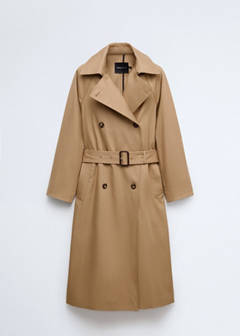 Cotton-lyocell blend trench coat with belt — Beige 7