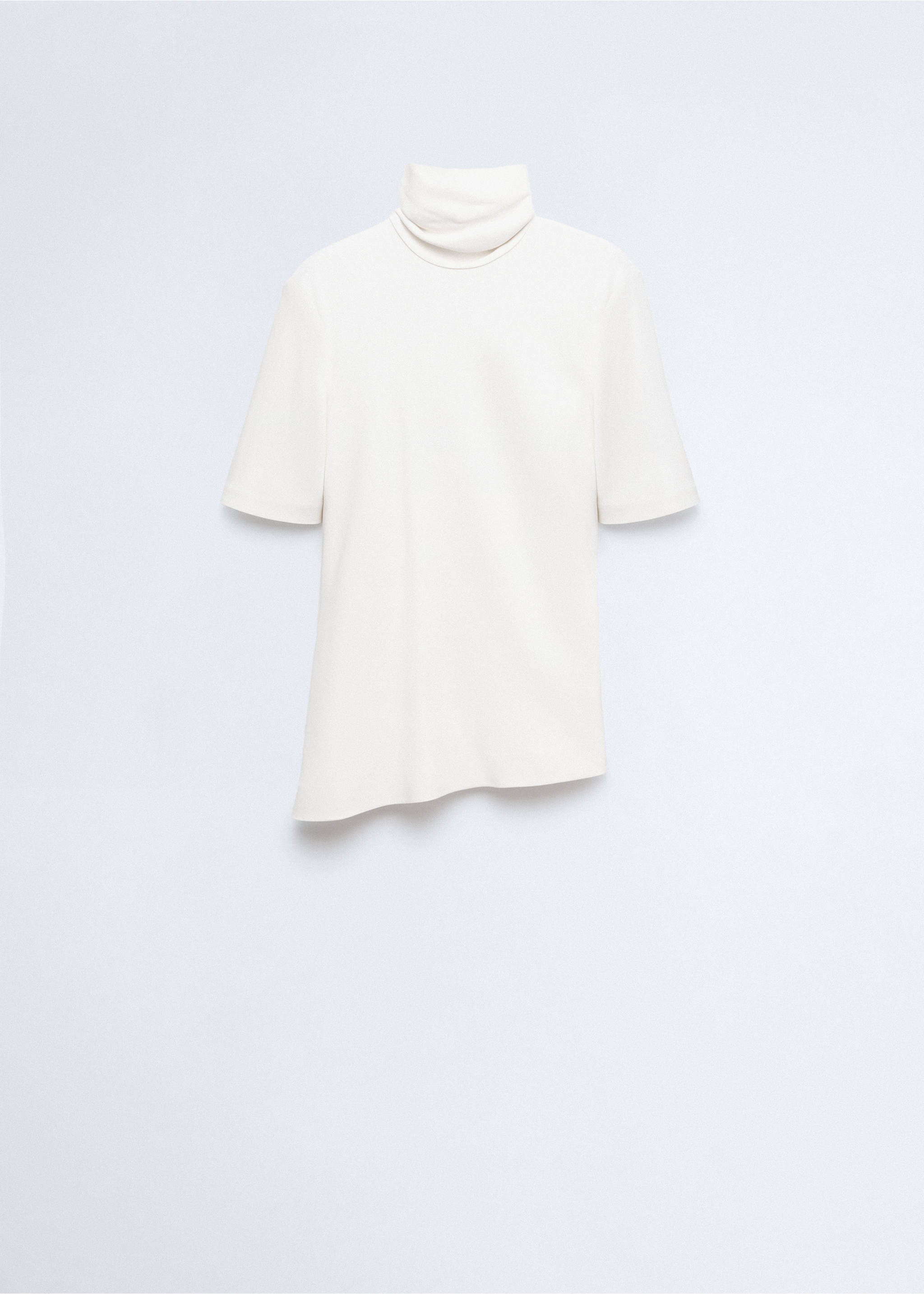Asymmetrical high-neck blouse - Article without model, Off White. Ref: 37056367-00.