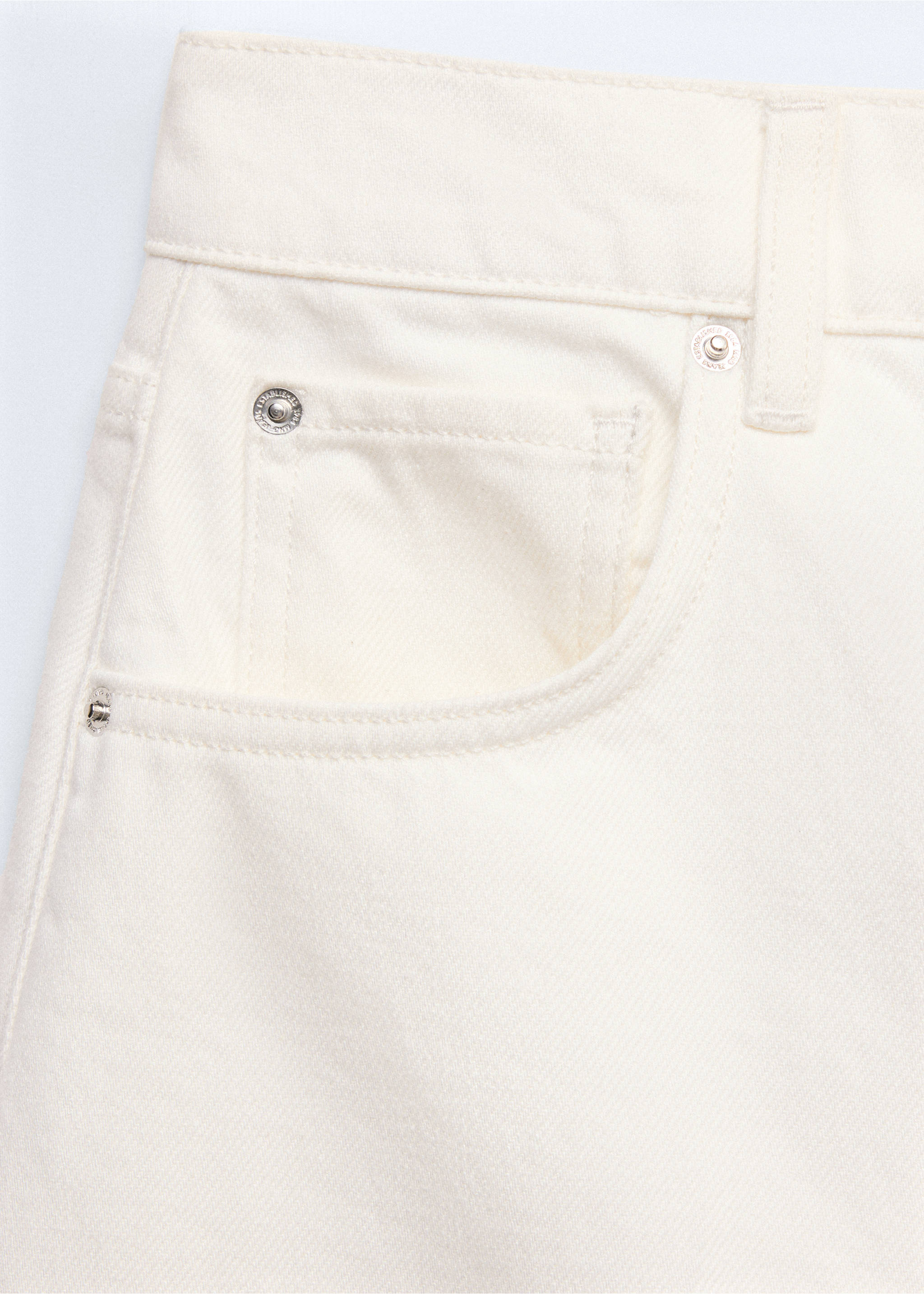 Ankle-length balloon jeans - Details of the article 0, Ecru. Ref: 37056369-00.