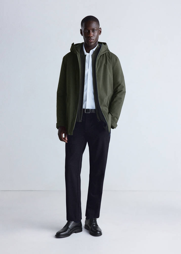 Packable water-repellent Thermore®-filled parka — Dark Green