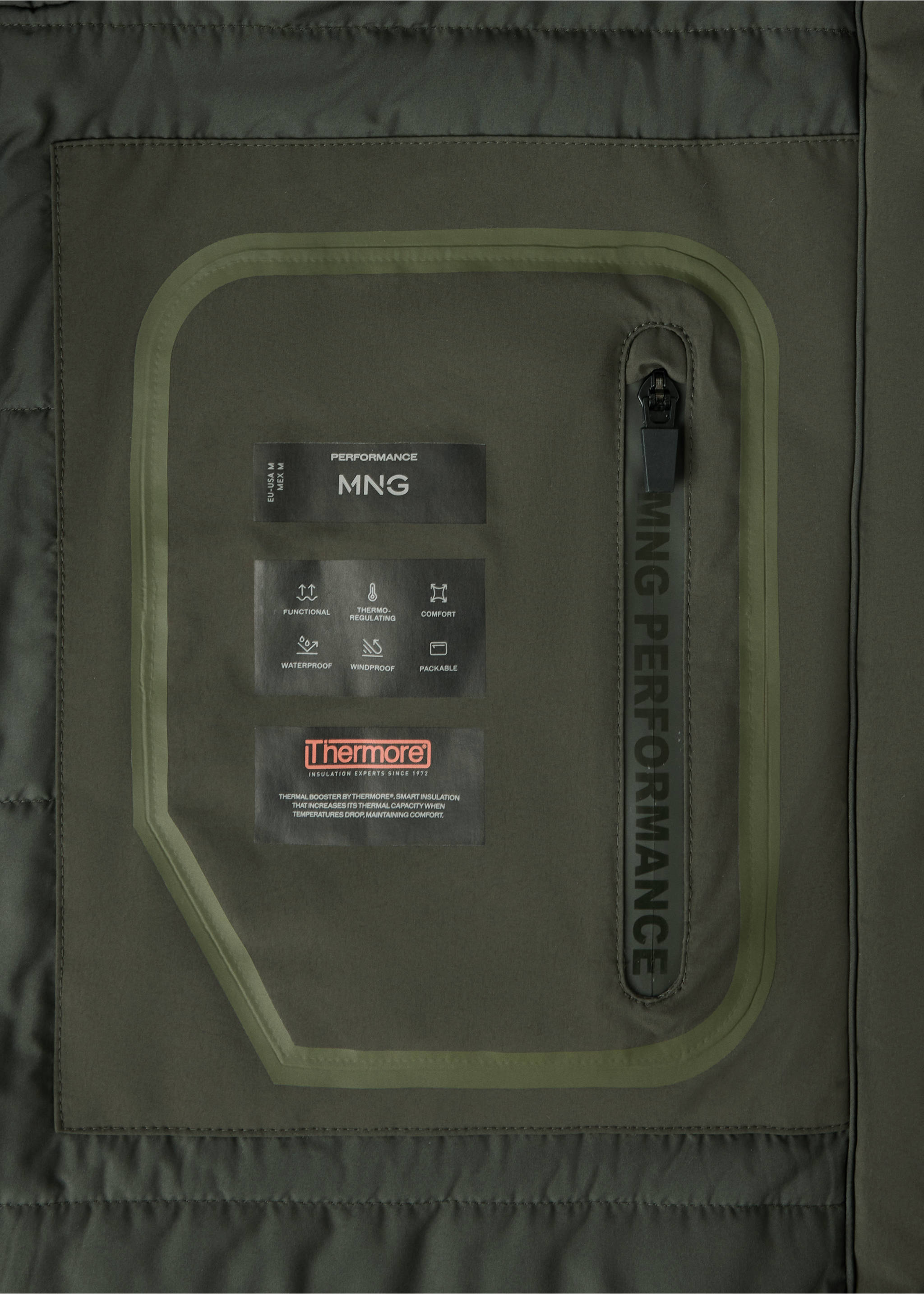 Parka pliable rembourrée waterproof Thermore® - Détail de l'article 9, Vert foncé. Ref: 37056722-00.