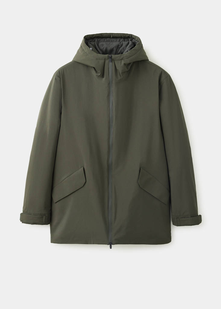 Packable water-repellent Thermore®-filled parka — Dark Green