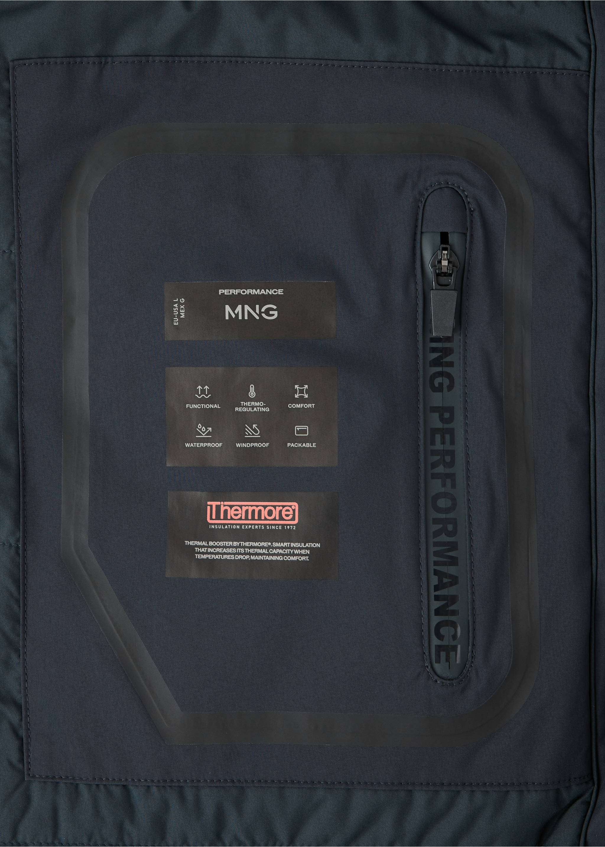 Parka interval - Details of the article 8, Night Blue. Ref: 37056722-00.