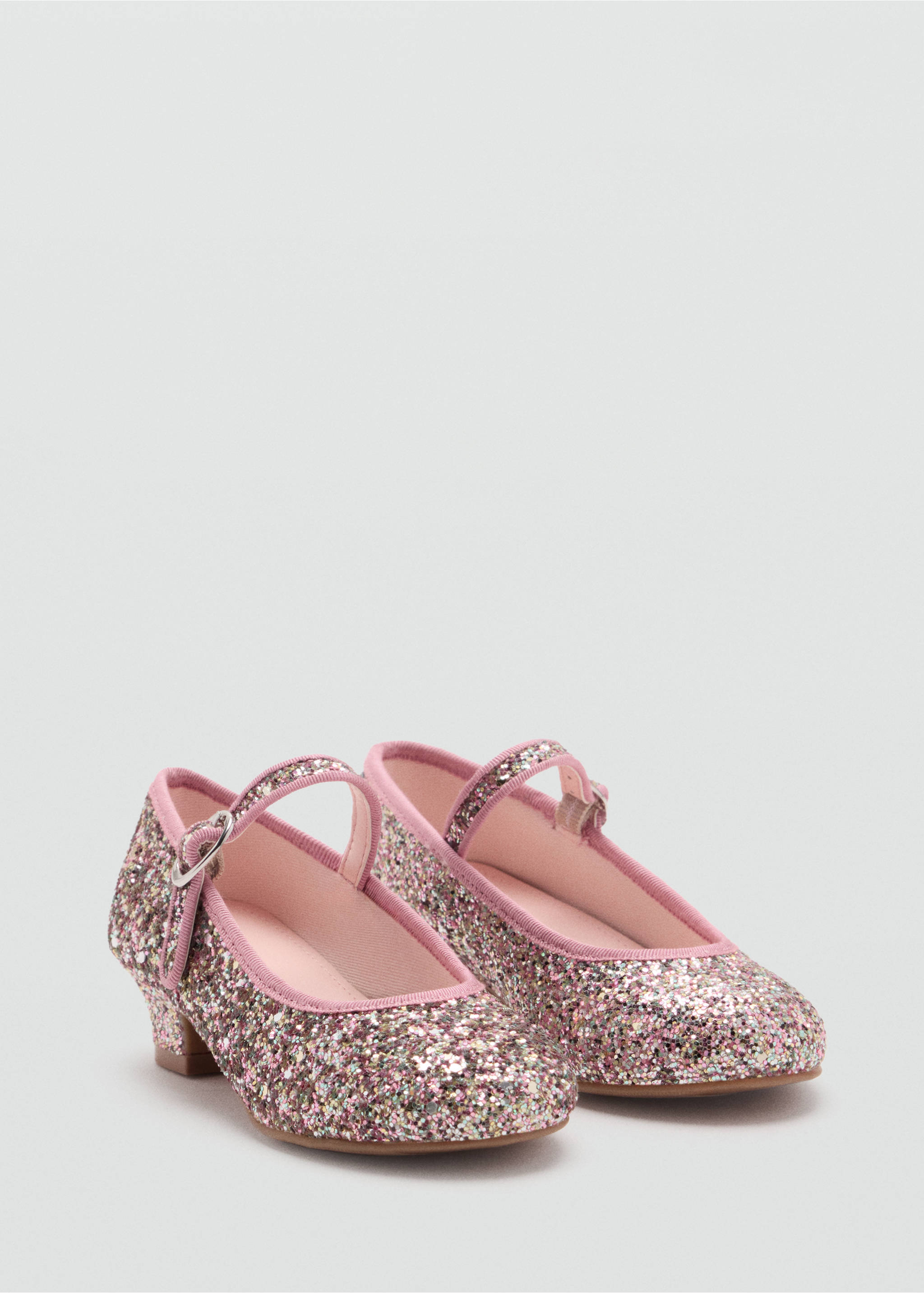 Heeled glitter shoe - Medium plane, Gold. Ref: 37056726-00.