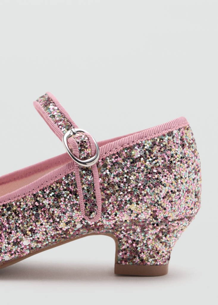 Heeled glitter shoe — Gold