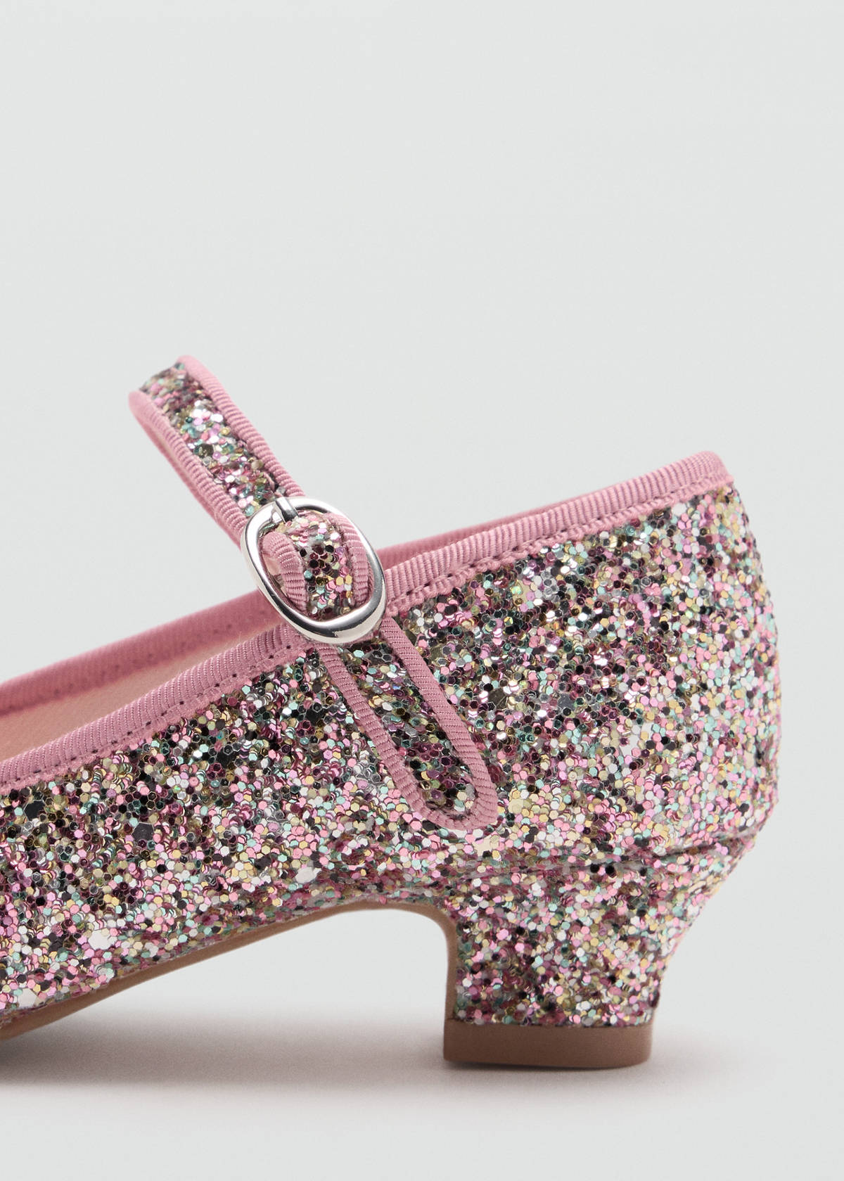 Heeled glitter shoe — Gold