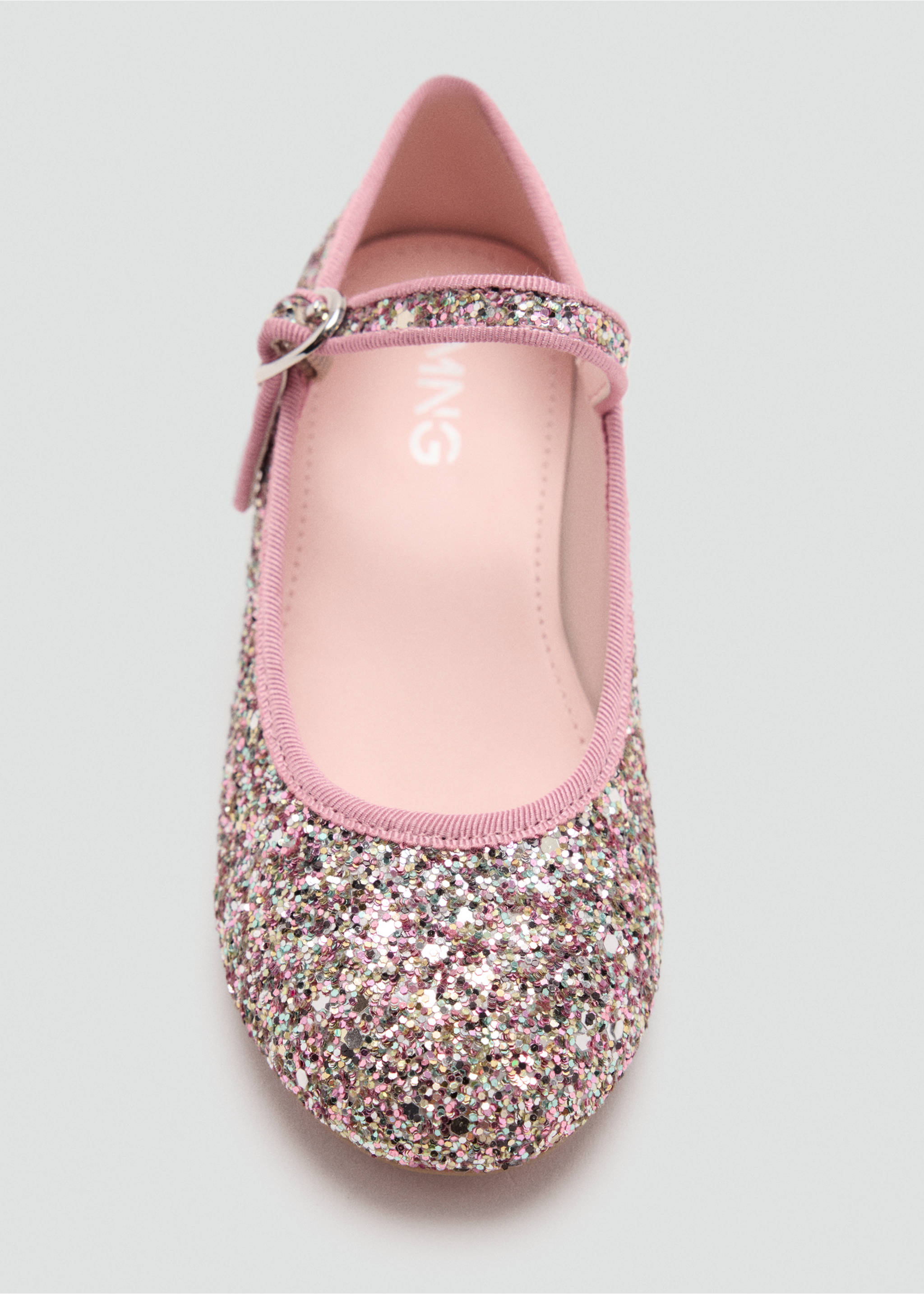 Heeled glitter shoe - Details of the article 2, Gold. Ref: 37056726-00.
