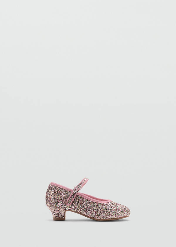 Heeled glitter shoe — Gold