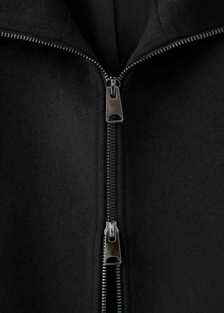 High-neck zip-up jacket — Black