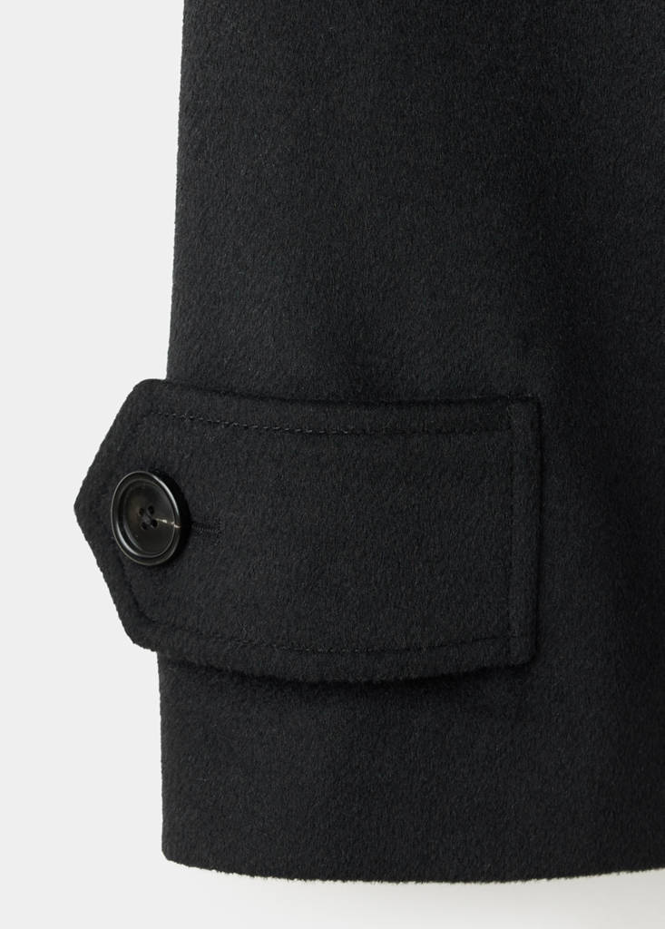 High-neck zip-up jacket — Black