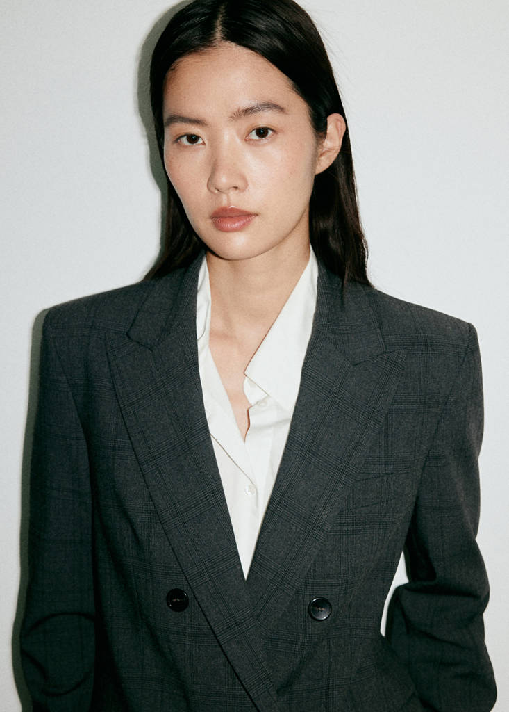 Double-breasted check suit jacket - thumbnail 5