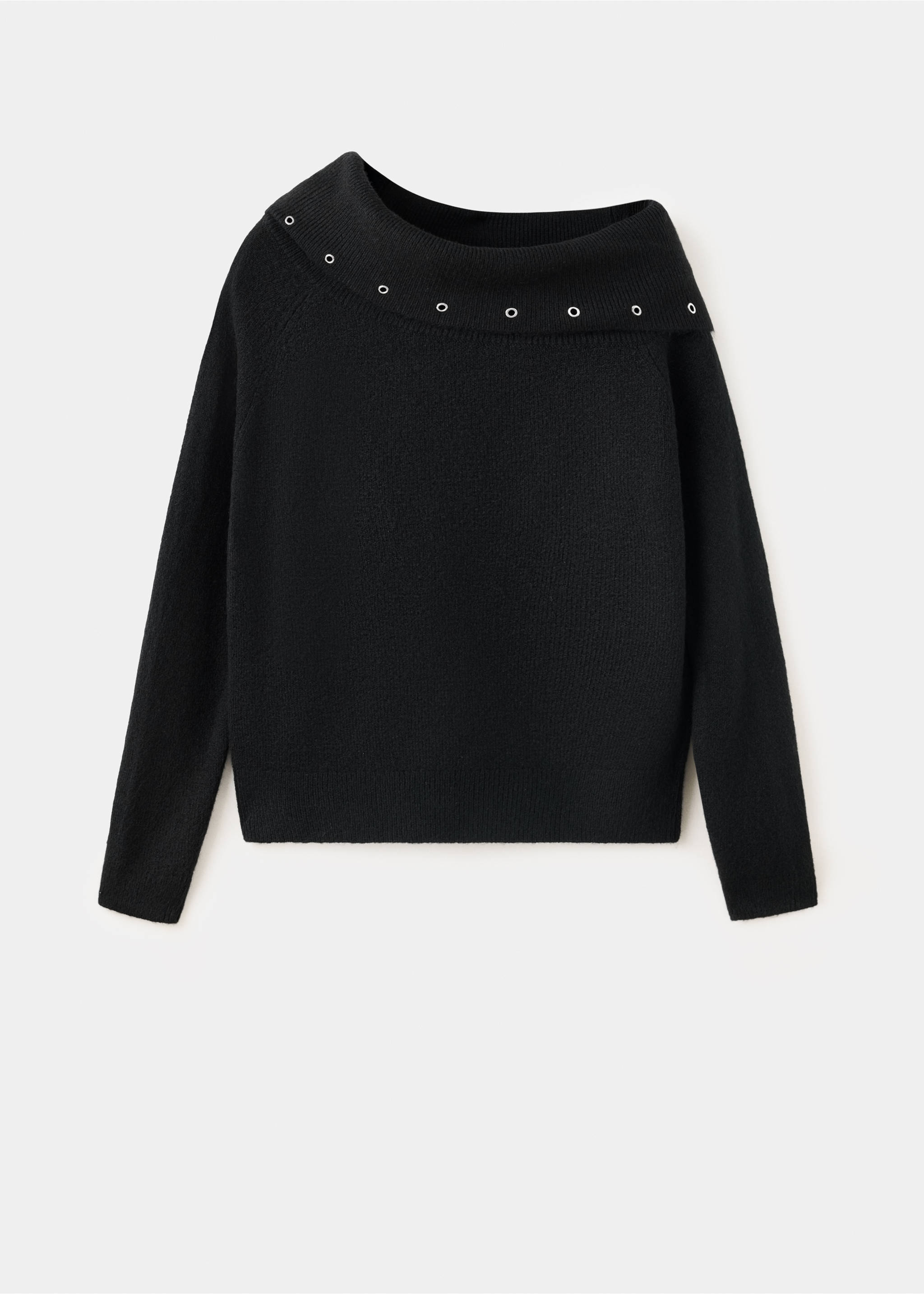 Asymmetrical eyelet jumper - Article without model, Black. Ref: 37056734-00.