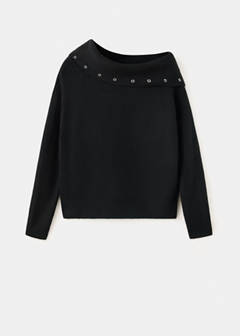 Asymmetric eyelet jersey — Black 5