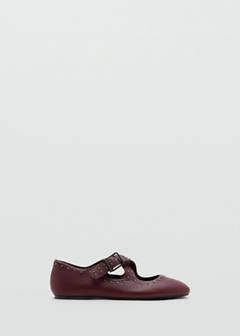 Studded leather ballet flats — Burgundy 1