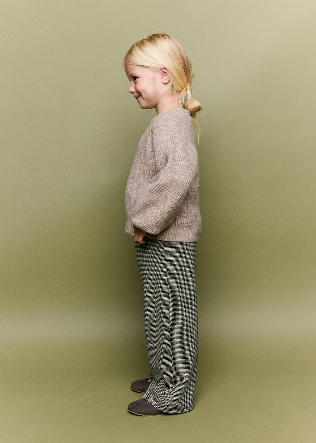 Printed straight trousers — Brown