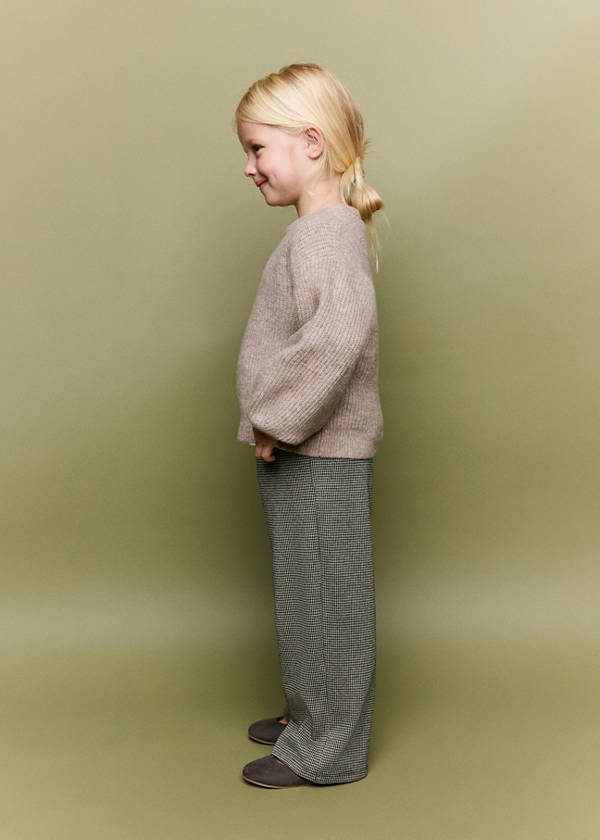 Printed straight trousers — Brown