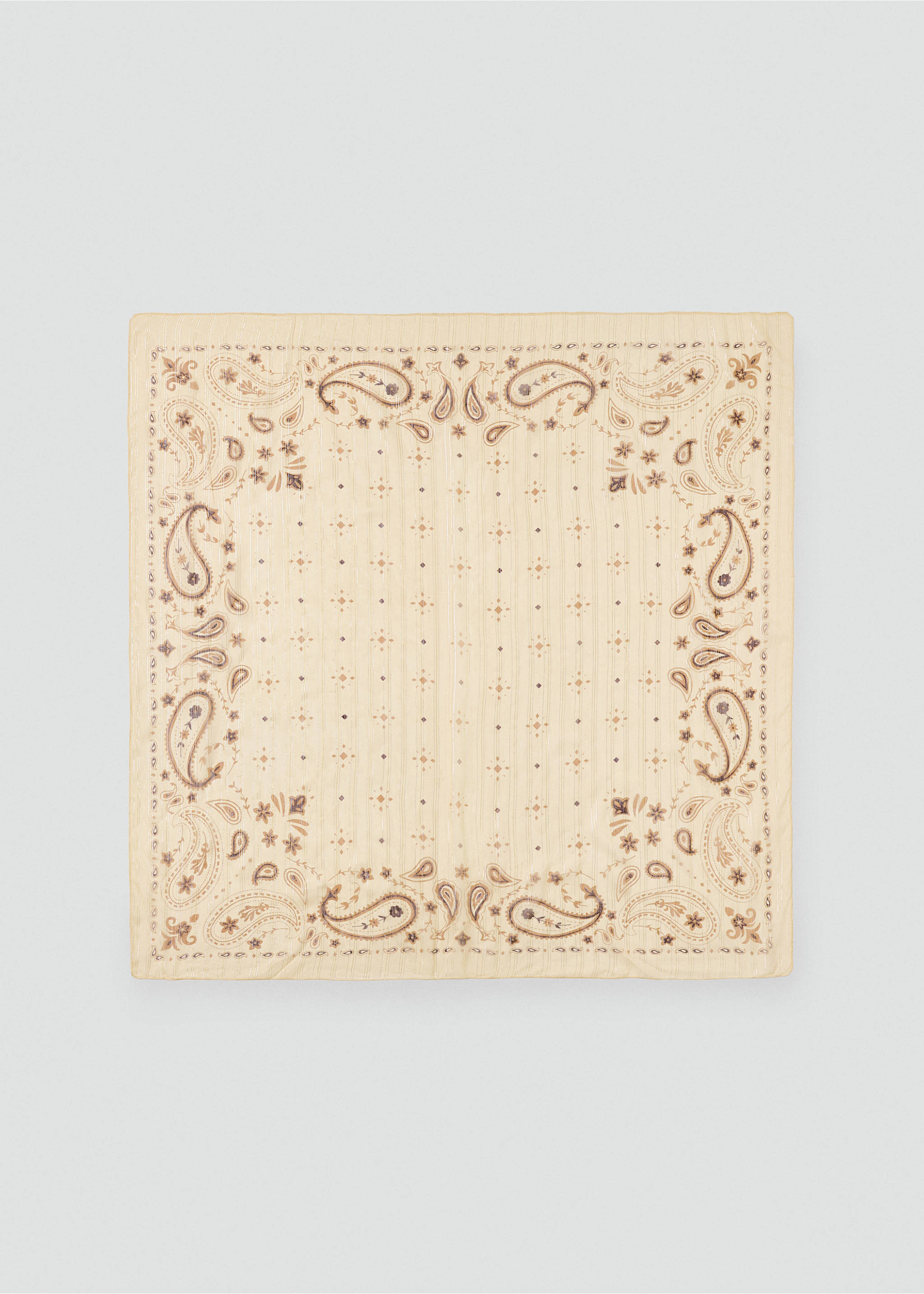 Paisley scarf with shimmer detail - Article without model, Beige. Ref: 37056737-00.