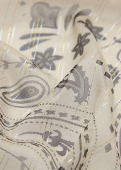 Printed scarf with lurex detail — Grey 2