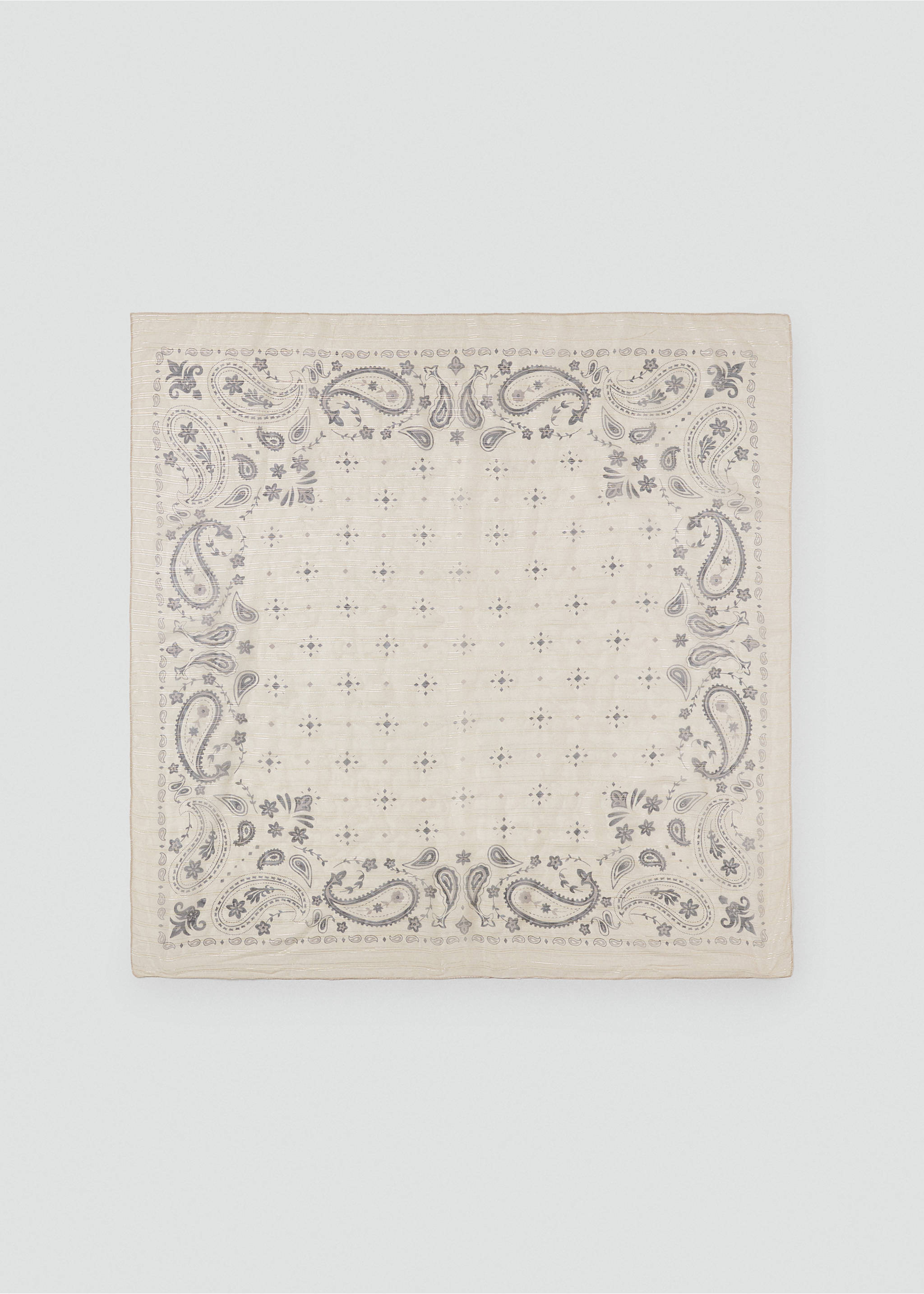 Paisley scarf with shimmer detail - Article without model, Grey. Ref: 37056737-00.