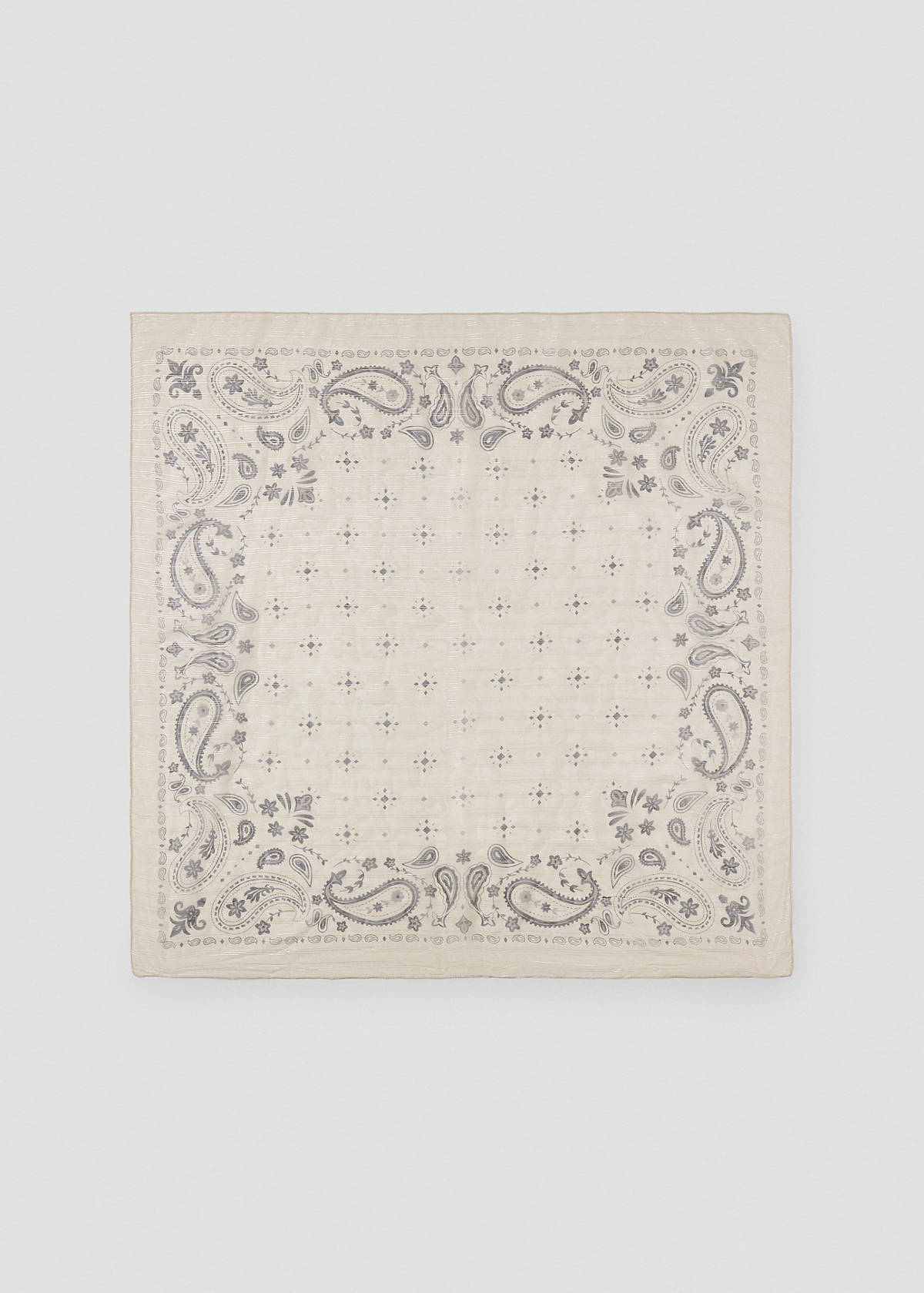 Printed scarf with lurex detail — Grey