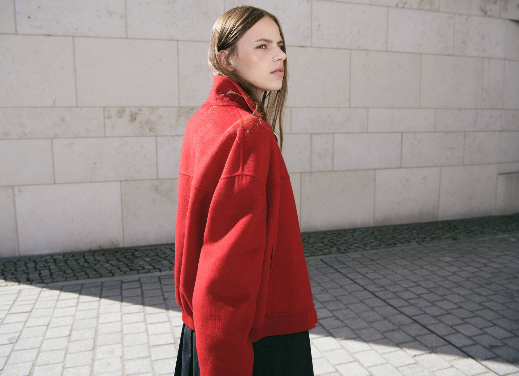 Wool-blend bomber jacket - Panoramic plane