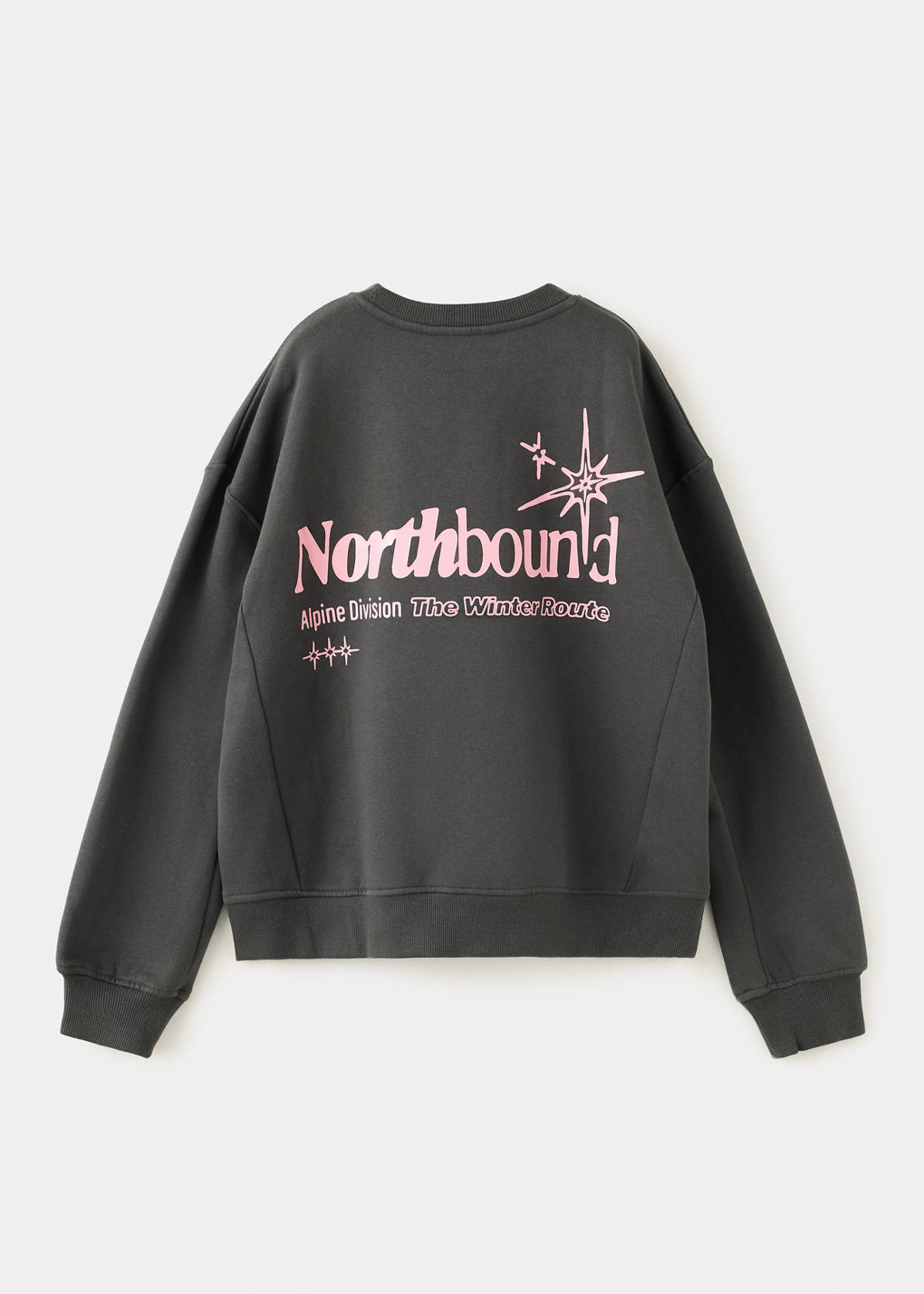 Printed cotton sweatshirt — Charcoal