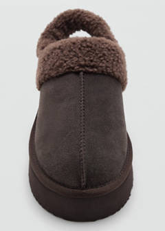 Suede and sheepskin shoe — Chocolate 5