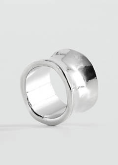 Wide metal ring with an irregular finish — Silver 2