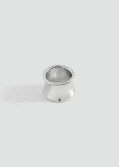 Wide metal ring with an irregular finish — Silver 1