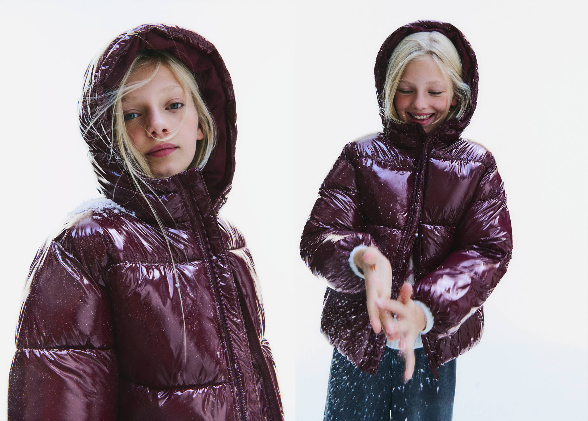 Shiny quilted anorak - Panoramic plane