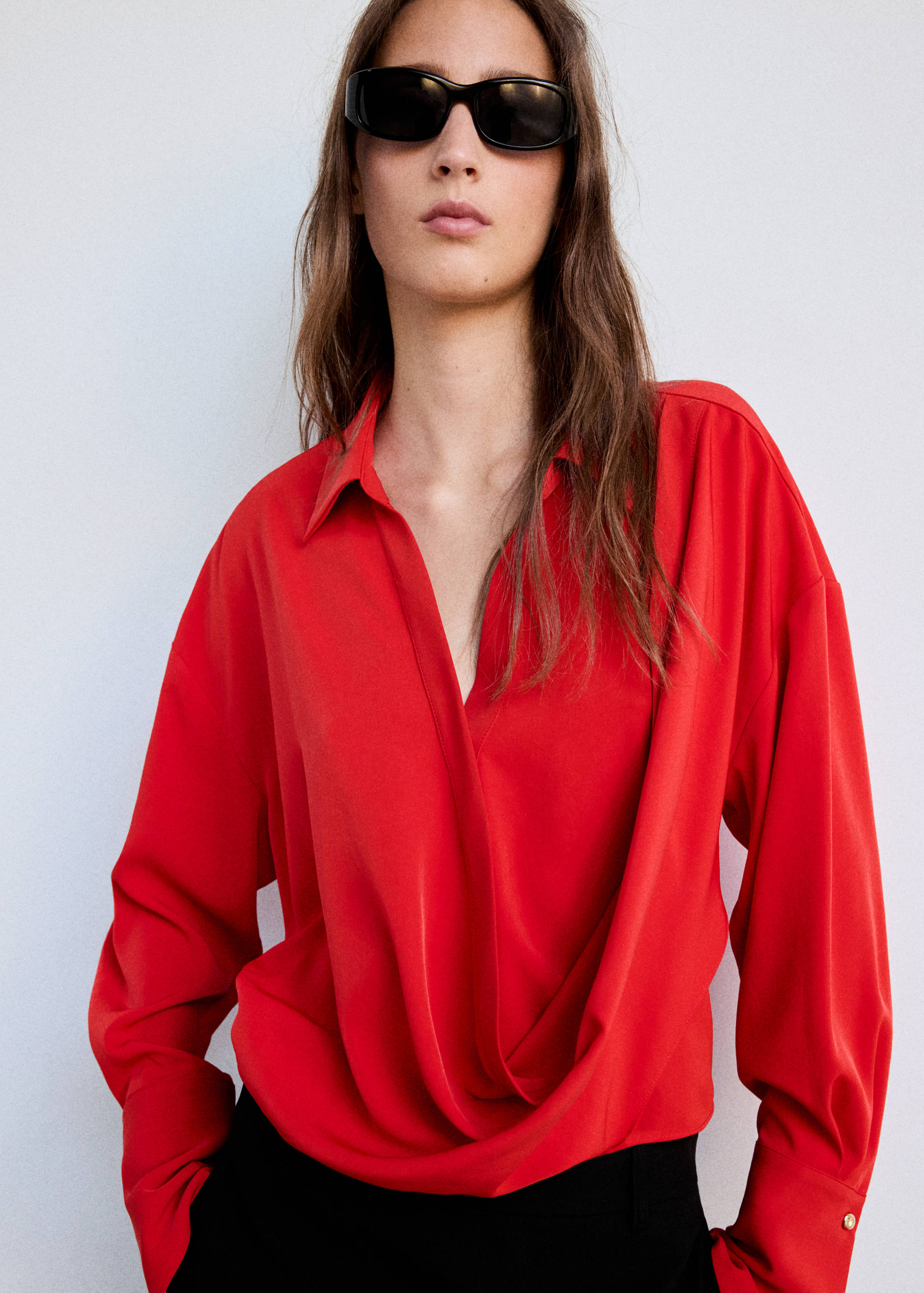 Mango Drape yaka gömlek