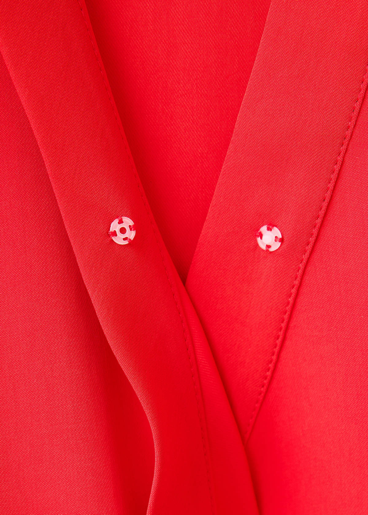Draped-neck shirt — Red