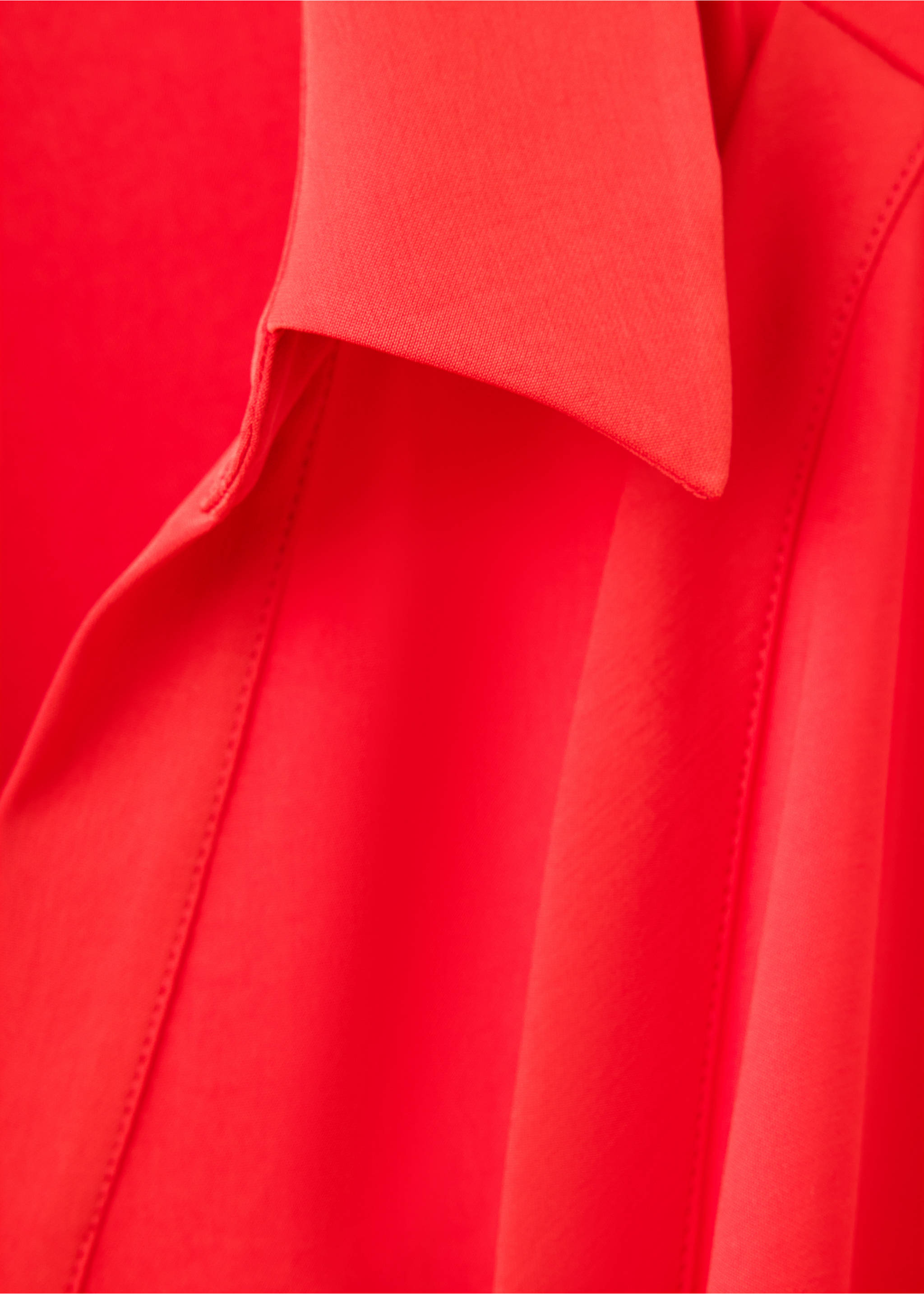 Shirt with a draped neckline - Details of the article 0, Red. Ref: 37057114-00.