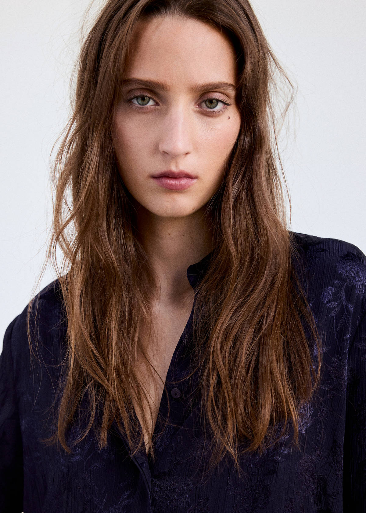 Floral textured jacquard shirt — Blue