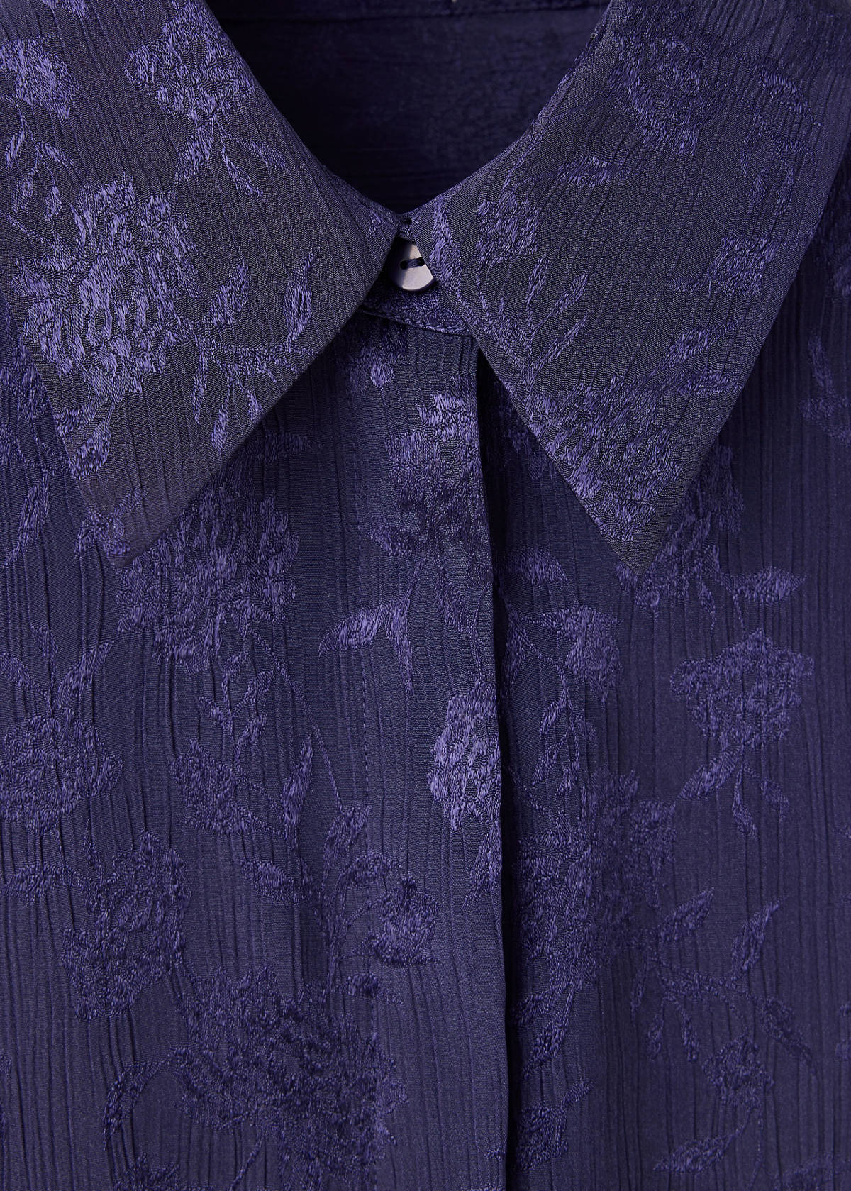 Floral textured jacquard shirt — Blue