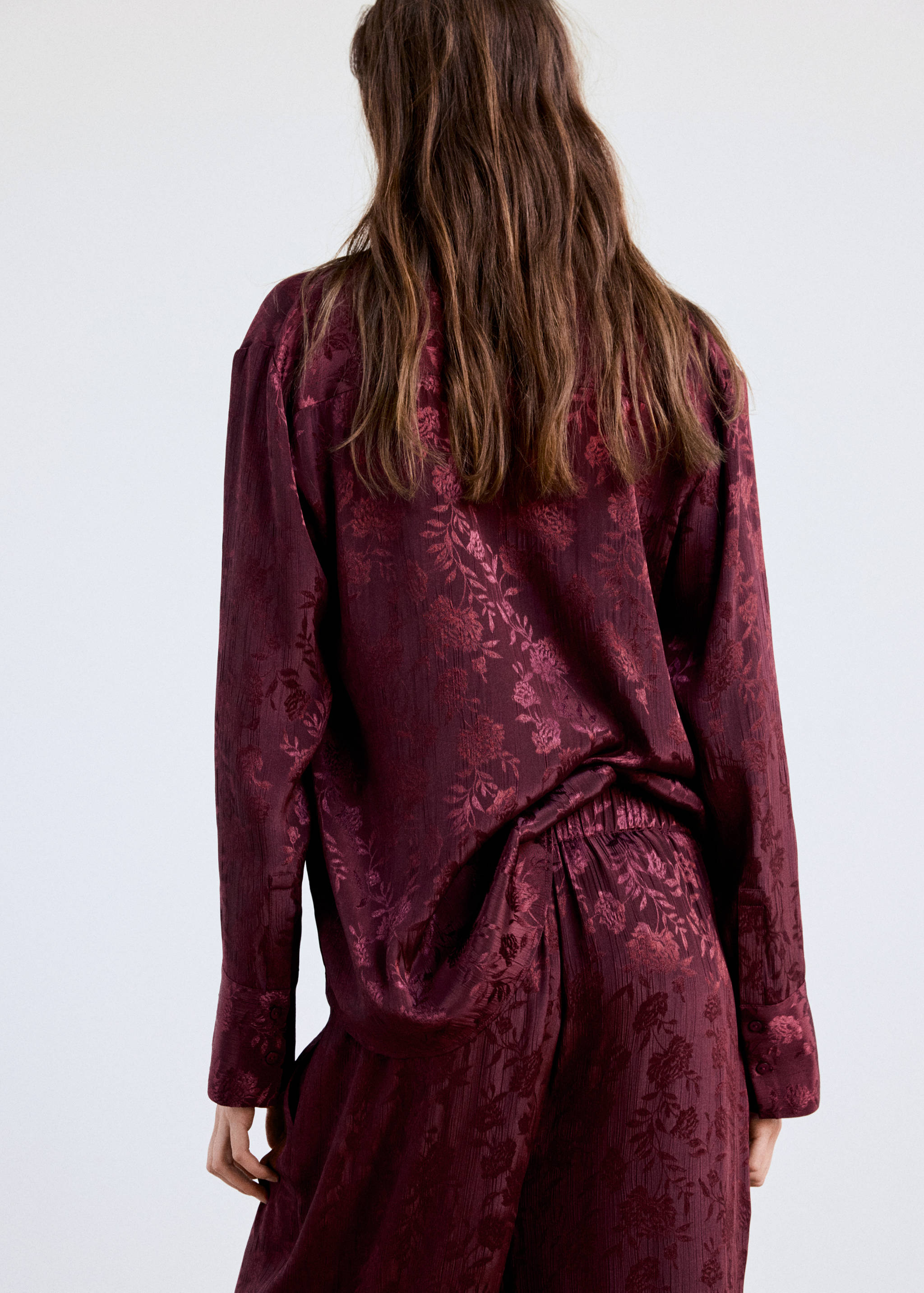 Textured floral jacquard shirt - Reverse of the article