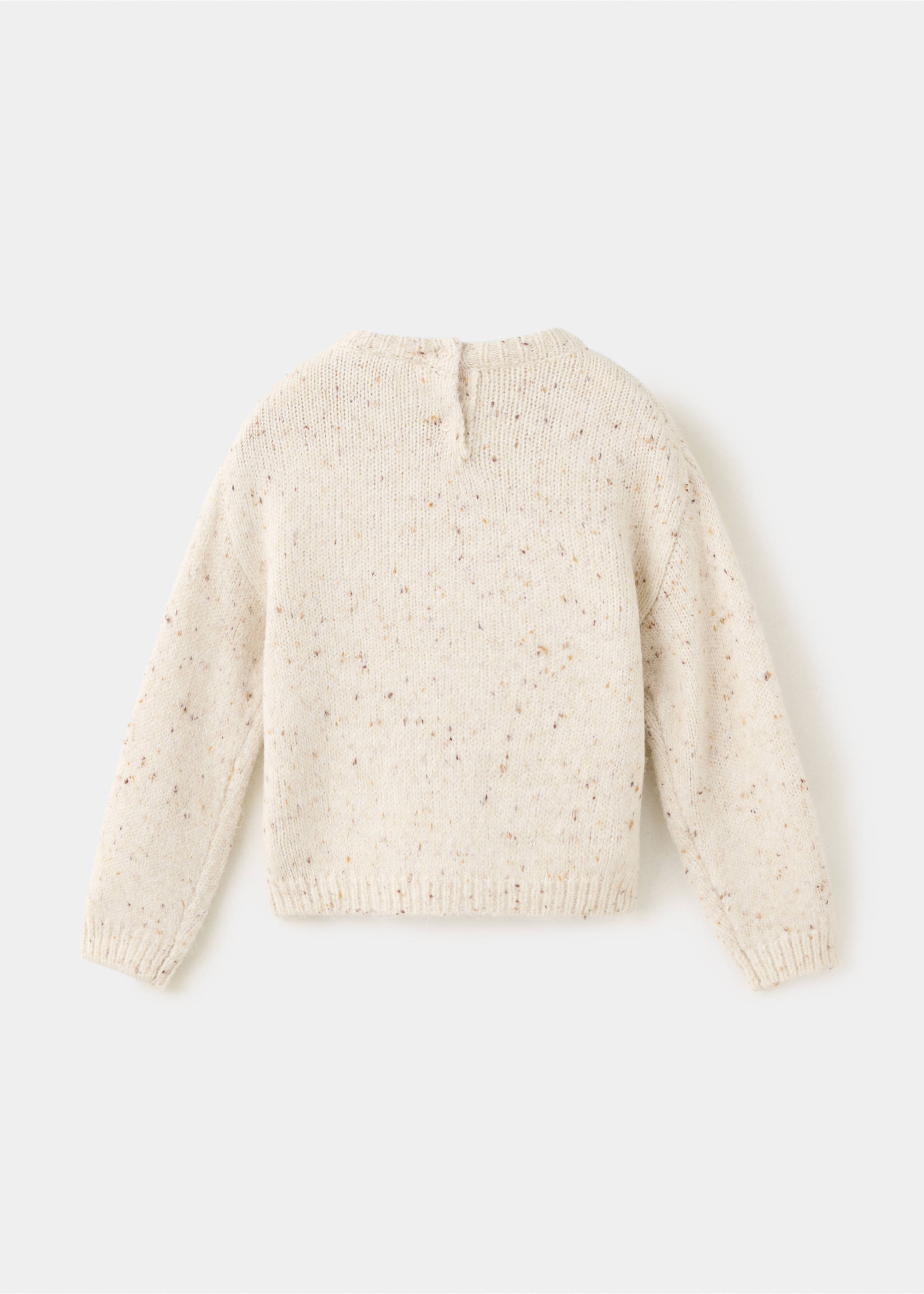 Back view of a cream flecked children's knit jumper with ribbed trim., Beige. Ref: 37057124-00.
