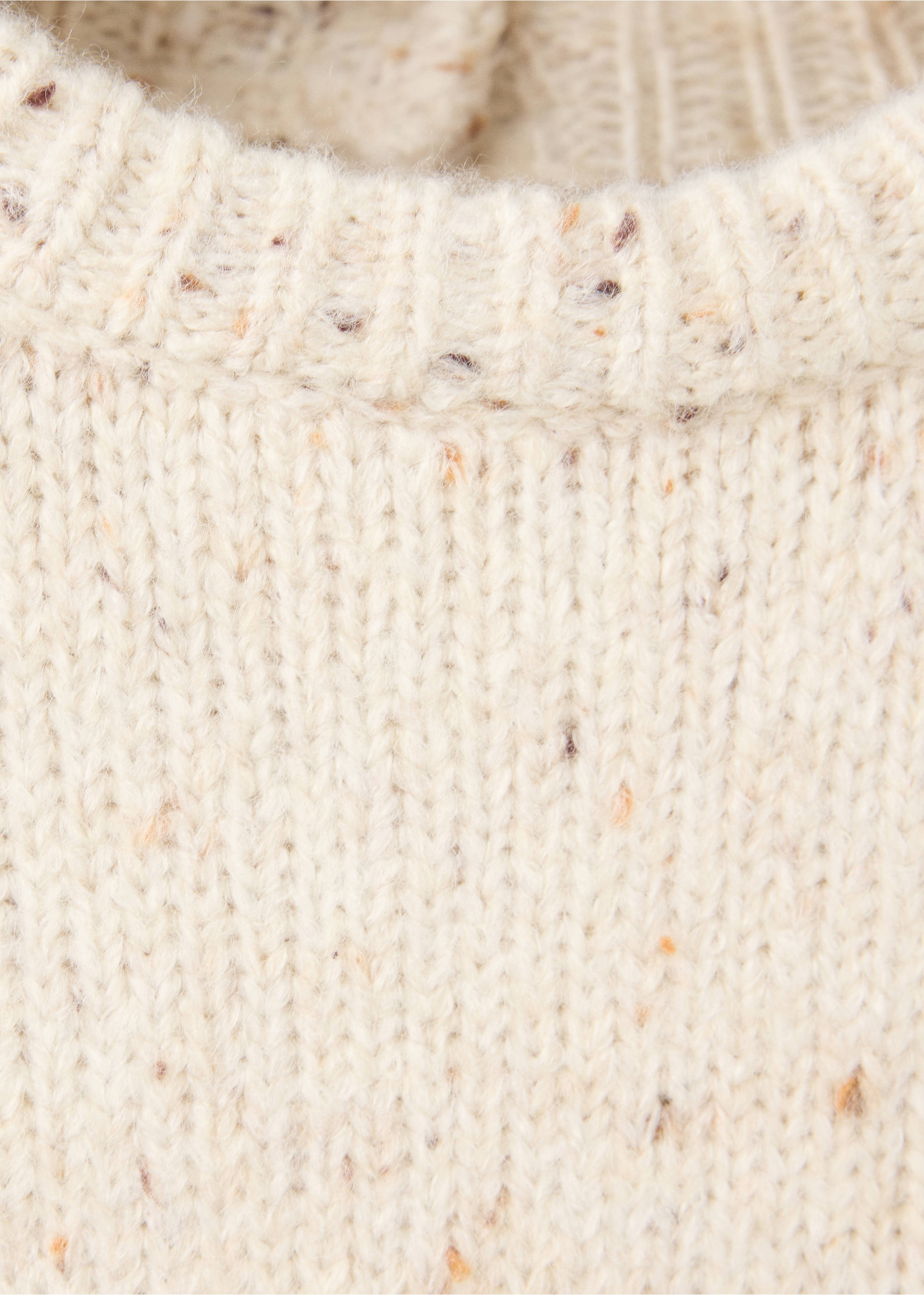 Cream speckled jumper with a ribbed crew neck and textured knit., Beige. Ref: 37057124-00.