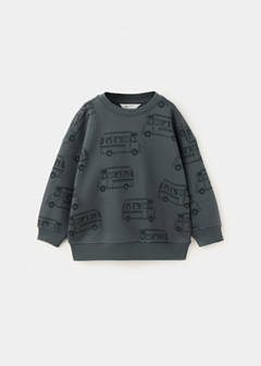 Oversized printed sweatshirt — Charcoal 1