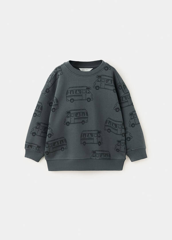 Oversized printed sweatshirt — Charcoal