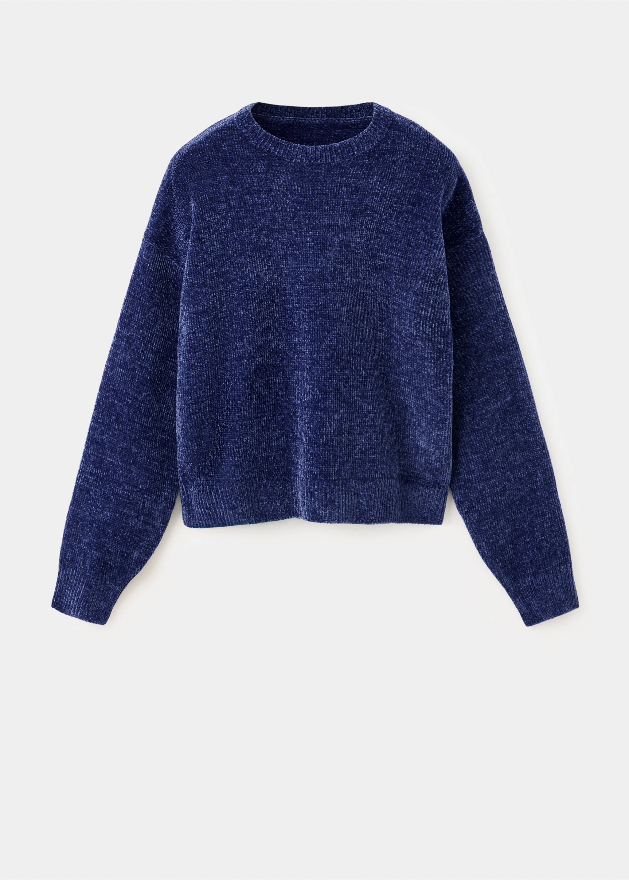 Chenille knit sweater - Article without model, Indigo Blue. Ref: 37057133-00.