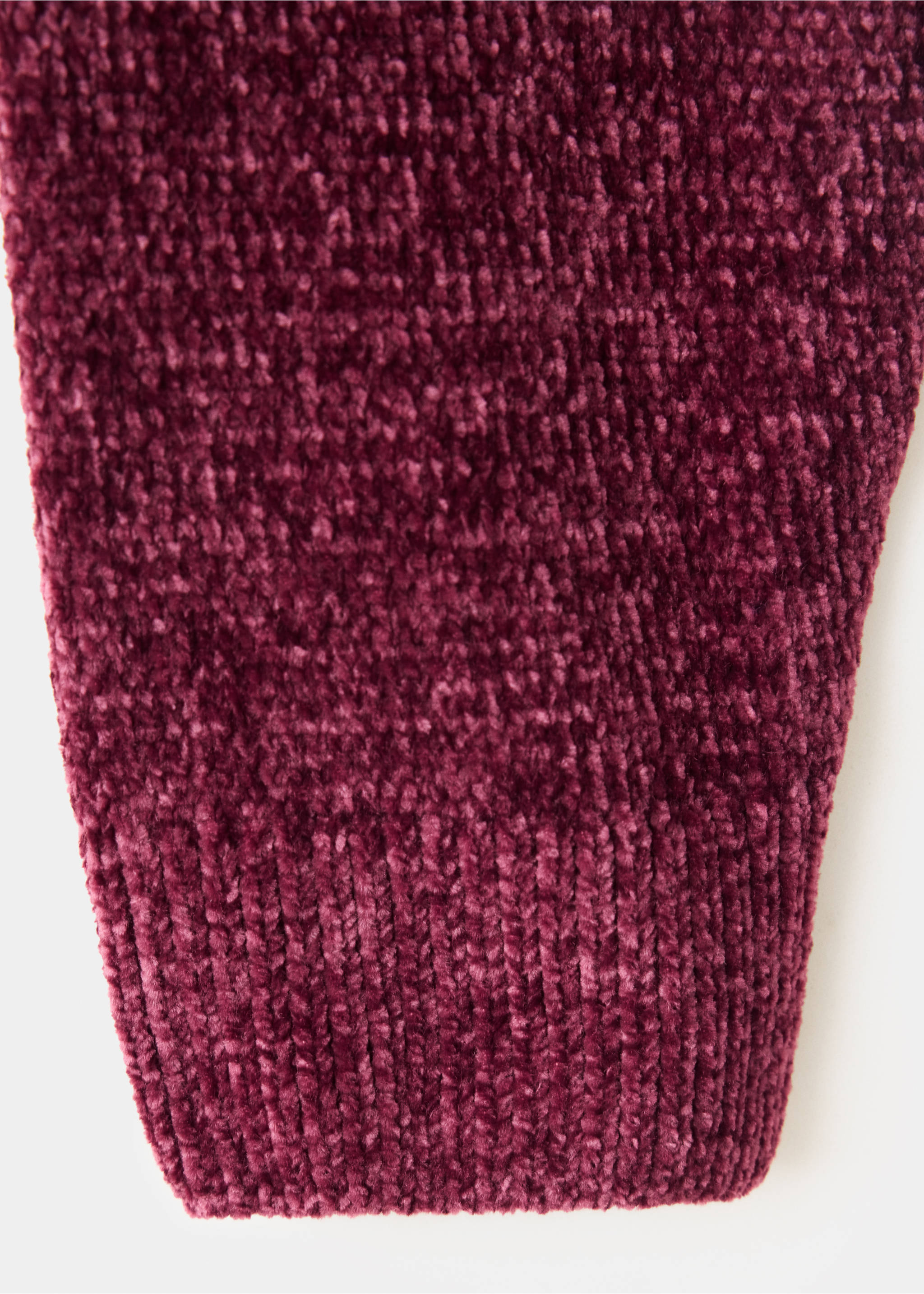 Chenille knit sweater - Details of the article 0, Burgundy. Ref: 37057134-00.