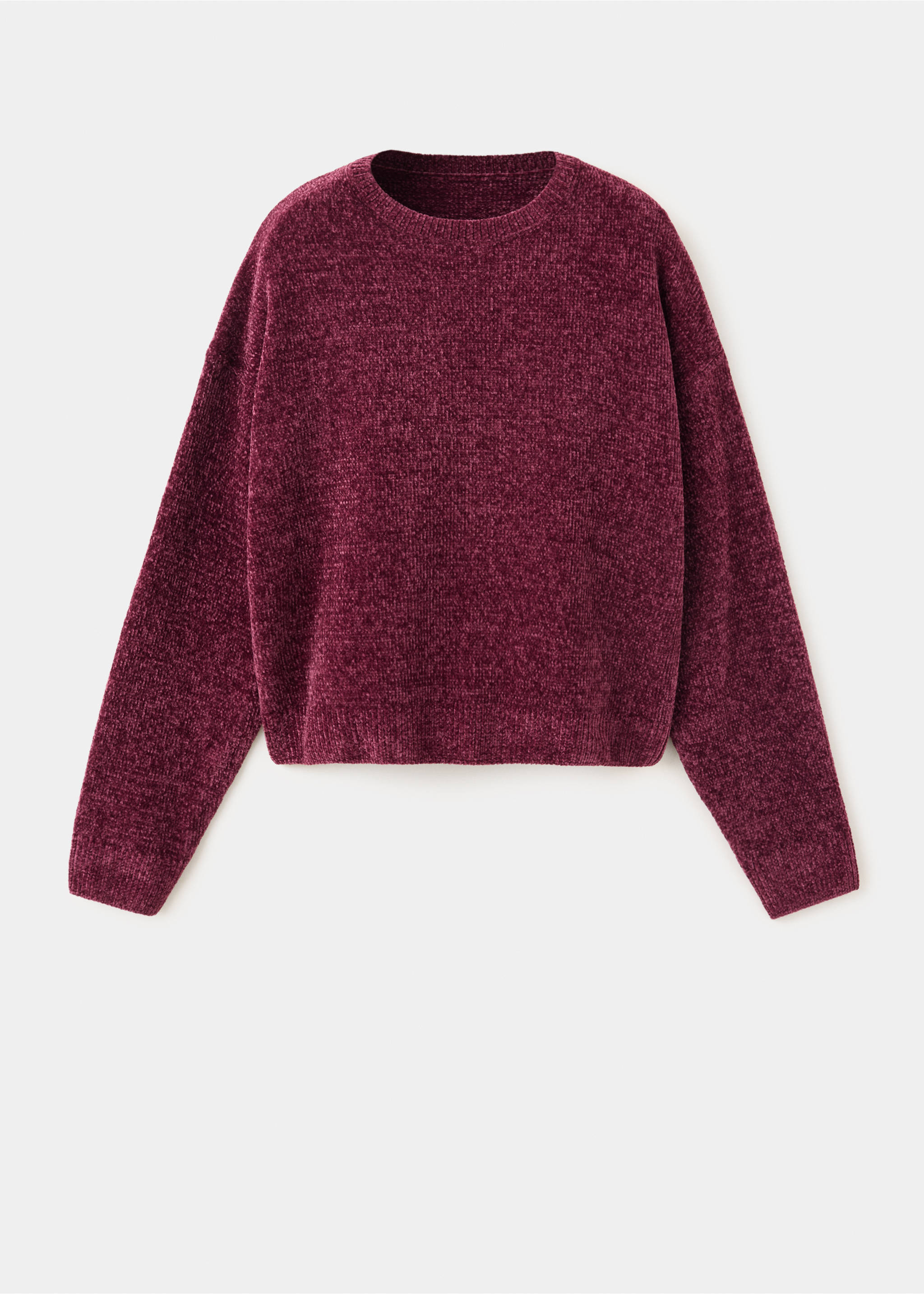 Chenille knit sweater - Article without model, Burgundy. Ref: 37057134-00.